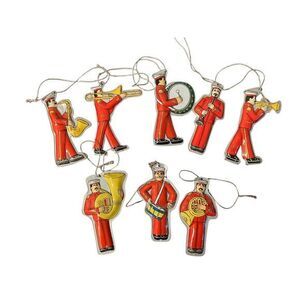 DANSK‎ MARCHING BAND ORNAMENTS 8 METAL 3 1/4" HIGH GUNNAR CYREN SWEDISH VTG